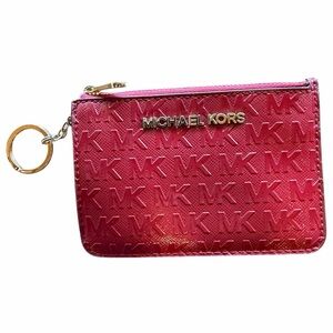 Michael Kors Red and Gold Zip Pouch